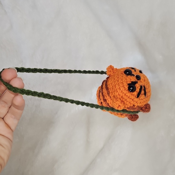Hand Crafted Other - Crochet Cat On Swing Amigurumi Charm